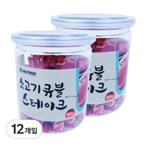 뉴트리오 스테이크 반려견 간식, 소고기큐블맛, 12개입