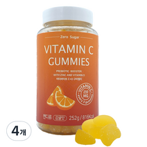비타바이트 비타민 C+D 구미젤리 감귤맛 72정, 252g, 4개