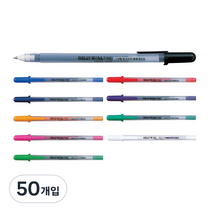 사쿠라 겔리롤 개폐식 볼펜, 10색, 50개입