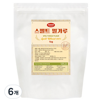 바름 스펠트 밀가루, 1kg, 6개