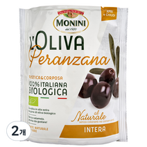 모니니 엘올리바 유기농 씨 있는 블랙올리브 파우치, 150g, 2개