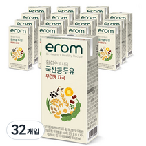 이롬 황성주 국산콩 두유 우리땅 17곡, 190ml, 32개