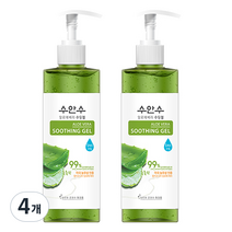 수안수 알로에베라 온천수 수딩젤 펌프형, 400ml, 4개