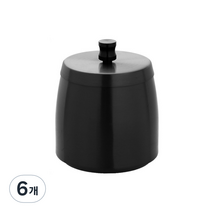 올나인 심플한 스테인레스 재떨이 원뿔형 커버 포함 L, 블랙, 6개