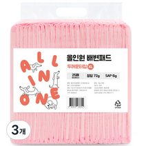 멍냥이랑 강아지 올인원 두꺼운타입 배변패드, 3개, 25개입