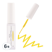 아이빛 네일아트 컬러 라인 젤네일 10ml, 06 옐로우, 6개