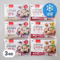 굽네 닭가슴살만두 180g x 3p + 김치만두 180g x 3p 세트 (냉동), 3세트