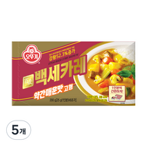 오뚜기 백세카레 고형 약간매운맛, 200g, 5개
