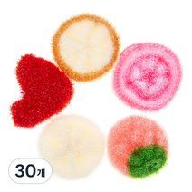 코멧 2겹 컬러 아크릴 수세미, 1개입, 30개