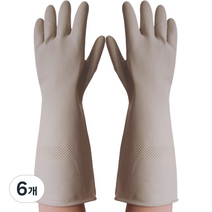 행운공작소 행운상점 알뜰한 라텍스 고무장갑 양손착용, 베이지, 대(L), 6개