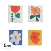 수아레뜨 셀룰로오스 플라워 패턴 행주 4종 세트, 5세트