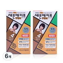 세븐에이트 칼라크림 염모제 60g, 4호 자연스런 밤색, 6개