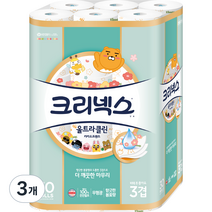 크리넥스 도톰한 천연펄프 3겹 카카오 화장지 30m, 30롤, 3개