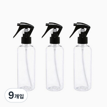 병도매닷컴 DT200 투명 건스프레이 용기, 검정캡, 9개입