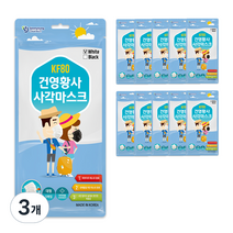 건영크린텍 황사 사각 마스크 화이트 대형 KF80, 50개입, 3개