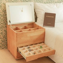 원목 클래식 3단 좌식 화장대, 화이트