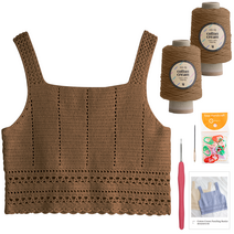 야나 코튼크림 펀칭 뷔스티에 DIY키트 세트, 818 브라운, 1세트