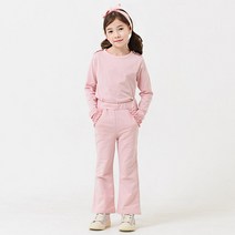 키즈레시피 여아용 리본셔링 상하 바지세트