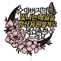 비비드레인 생신 케이크토퍼 100 빛나는내일 아버지, 혼합색상, 1개