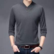 마켓A 남성용 와이드브이넥 티셔츠