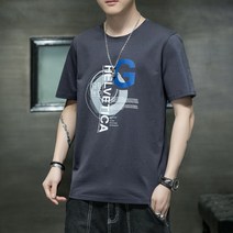 남성용 알럽홈 라운드 패션 반팔티