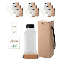 사각 더치 페트 250ml + 블랙 캡 + 스티커 LB10M 세트, 10세트