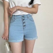 여성용 롤업 숏 팬츠