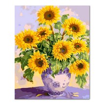 아디코 DIY 페인팅 정물화 명화그리기 40 x 50 cm, 청자화병과 썬플라워(PG13)