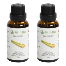쟈니스헬리 아로마 에센셜 레몬그라스 오일, 30ml, 2개