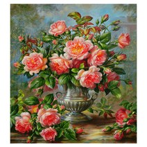 케이엠엘리 3D 사각 보석십자수 DIY 30 x 30 cm, 봄의 부케, 1개