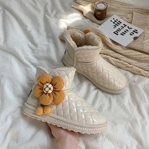 안다로미 여성용 포인트플라워 어그 부츠 3.5cm