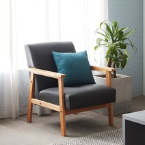 레이디가구 카누 원목 가죽 1인용 소파 방문설치, 머드그레이