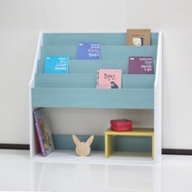 양지가구 전면 책꽂이 4단 책장 800, 하늘