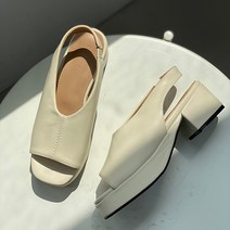 렌디 트렌디 오픈토 통굽 슬링백힐 5cm 2112