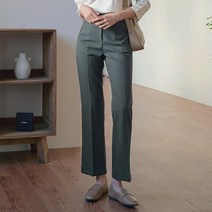 트위 여성용 라비 기모 슬릿 스트레이트 슬랙스