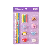 BT21 피규어 연필 문구세트, 랜덤발송, 1세트