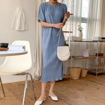 시크블랙 퓨가시 트임 윙클 롱 반팔 원피스 cpops8519k31