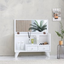 데코퍼니쳐 다비 화장대 B 다리형, 화이트화이트