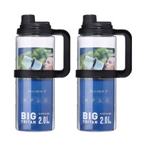 코멕스 스포츠 빅 트라이탄 물병 2p, 2L, 블랙