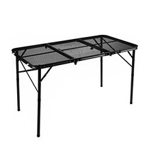 노마드 더블랙 아이언메쉬 캠핑테이블 3폴딩, 블랙