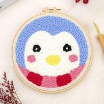 아트조이 DIY 펀치 니들 자수 + 4단 바늘 세트, 1세트, 꼬마 펭귄