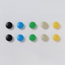 COTS 무광 티단추 5종 x 10p 세트 12mm, 블랙, 블루, 그린, 베이지, 옐로우, 1세트