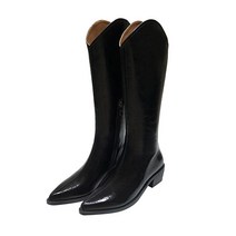 몬드스팟 여성용 뾰족코 지퍼 미들굽 라인 롱부츠 5cm YT_RB615_AY