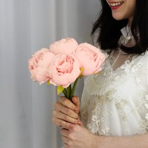 조화 웨딩 신부 부케, 핑크작약