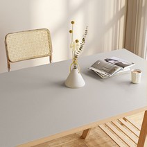 나우필 대형 오염 방수 가죽 와이드 테이블매트, 그레이, 60 x 140 cm