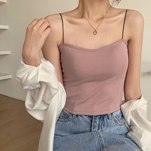 레몬소울 여성용 단다 컬러 패드 끈나시