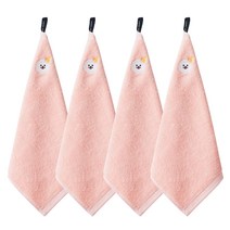 소프트터치 40수 코마사 고리수건 마이독자수, 비숑(핑크), 4개