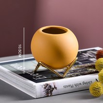 탑시가 TCR 인테리어 세라믹 볼 화병, 노랑
