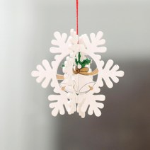 씨티컴퍼니 크리스마스 트리 오너먼트 장식 소품 액세서리 눈꽃2 3p, 혼합색상