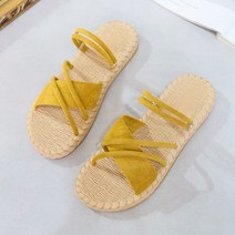 와이제이인터네셔널 여성용 크로스 스웨이드 스트랩 젤리 샌들 슬리퍼 YJ0147